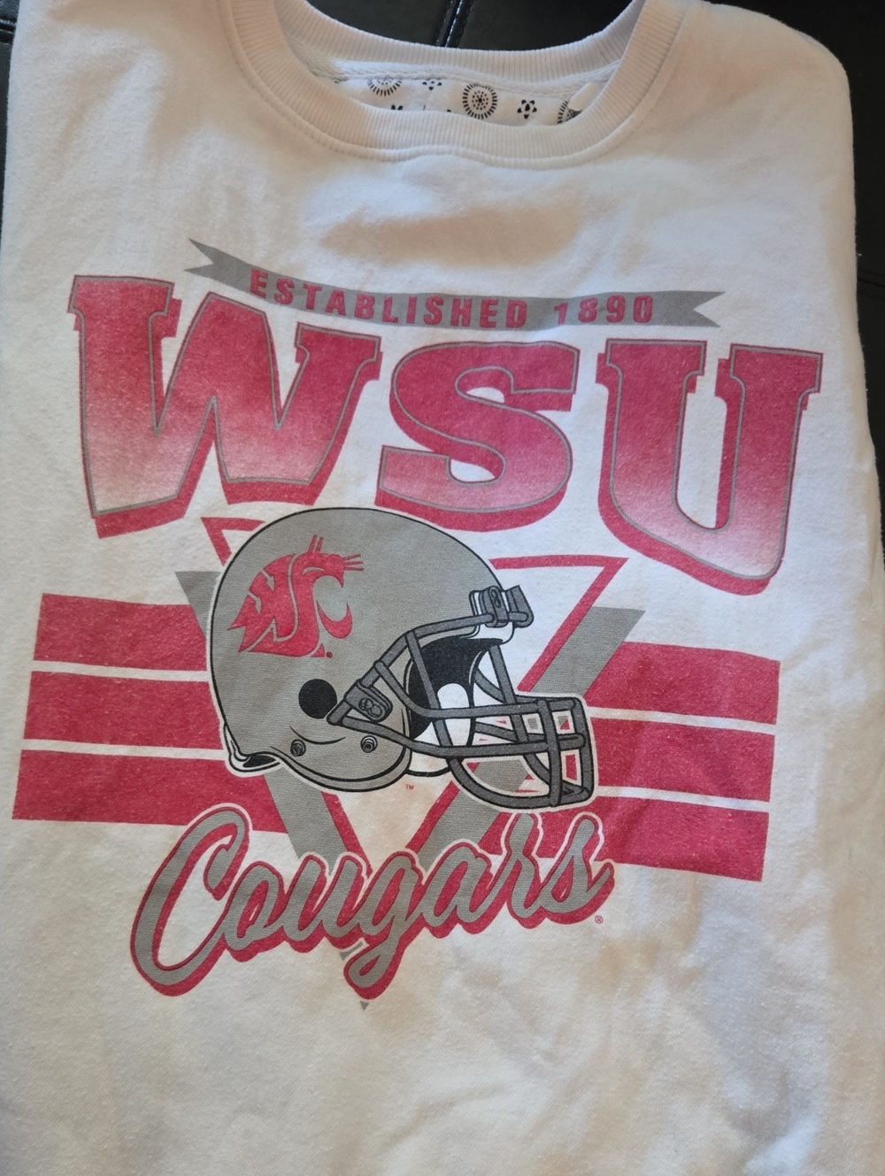 WSU Cougars White Graphic Sweater